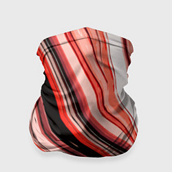 Бандана-труба Волнистые вертикальные чёрно-красные полосы, цвет: 3D-принт
