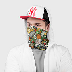 Бандана-труба Спортивный инвентарь коллаж, цвет: 3D-принт — фото 2