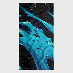 Бандана-труба Синие волны краски на черном, цвет: 3D-принт — фото 2