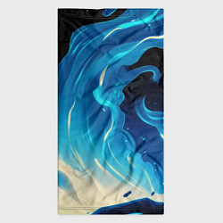 Бандана-труба Бело-синее пламя из абстрактных красок, цвет: 3D-принт — фото 2