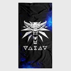 Бандана-труба Ведьмак лого синие краски, цвет: 3D-принт — фото 2