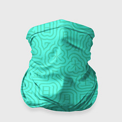 Бандана-труба Лабиринтовый паттерн с иероглифами на бирюзе, цвет: 3D-принт