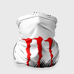 Бандана-труба Monster energy чёрно белые краски, цвет: 3D-принт