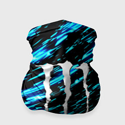 Бандана-труба Monster energy штрихи голубых неоновых красок, цвет: 3D-принт