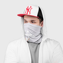 Бандана-труба Белая крыса: я булочка на английском, цвет: 3D-принт — фото 2