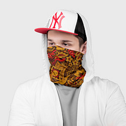 Бандана-труба Летучий корабль в стиле хохломской росписи, цвет: 3D-принт — фото 2