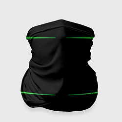 Бандана-труба Color black green orange stripes, цвет: 3D-принт
