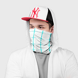 Бандана-труба Color white light blue crosses, цвет: 3D-принт — фото 2