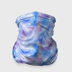 Бандана Узор из голубых и сиреневых перьев