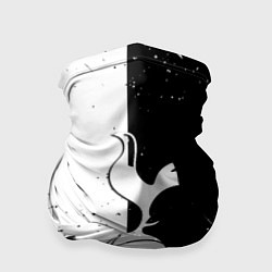 Бандана-труба Тоттенхэм черно белый огонь, цвет: 3D-принт