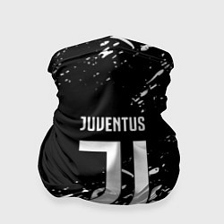 Бандана-труба Juventus белые штрихи красок, цвет: 3D-принт