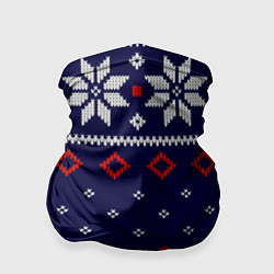 Бандана-труба Вязаный новогодний узор, цвет: 3D-принт