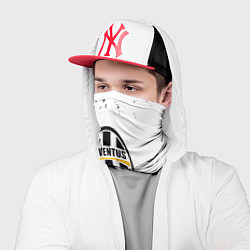 Бандана-труба Ювентус краски черно белые всплеск, цвет: 3D-принт — фото 2