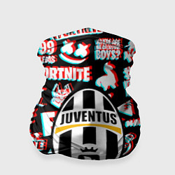 Бандана-труба Ювентус x фортнайт глитч, цвет: 3D-принт