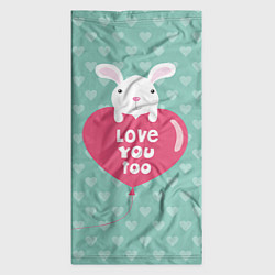Бандана-труба Rabbit: Love you too, цвет: 3D-принт — фото 2