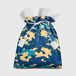 Мешок для подарков Камуфляж: голубой/желтый, цвет: 3D-принт
