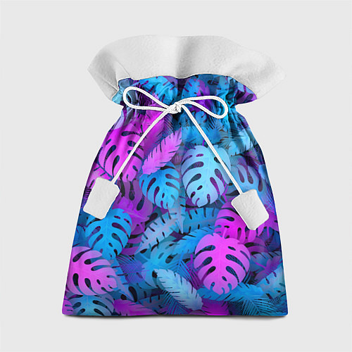 Подарочный мешок Сине-розовые тропики / 3D-принт – фото 1