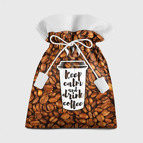 Подарочный мешок Keep Calm & Drink Coffee / 3D-принт – фото 1
