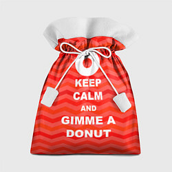 Мешок для подарков Keep Calm & Gimme a donut, цвет: 3D-принт