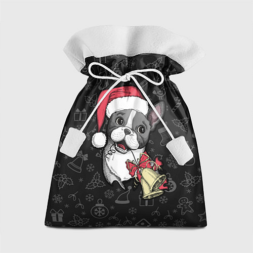 Подарочный мешок Merry Christmas - french bulldog / 3D-принт – фото 1