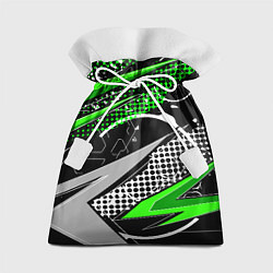 Мешок для подарков Black and green corners, цвет: 3D-принт