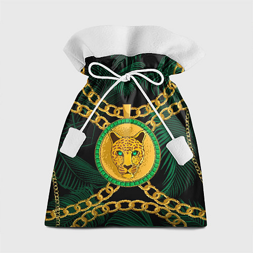 Подарочный мешок Золотой леопард и цепь / 3D-принт – фото 1