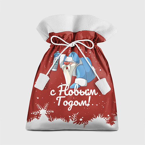 Подарочный мешок Пьяный Дед Мороз / 3D-принт – фото 1