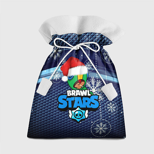 Подарочный мешок BRAWL STARS LEON НОВОГОДНИЙ / 3D-принт – фото 1