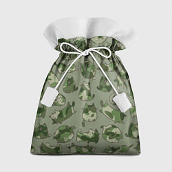 Мешок для подарков Камуфляж с котиками хаки, цвет: 3D-принт