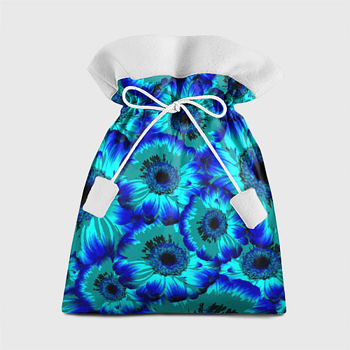Подарочный мешок Голубые хризантемы / 3D-принт – фото 1