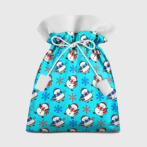 Подарочный мешок Снеговики и снежинки / 3D-принт – фото 1