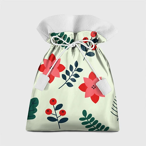 Подарочный мешок Цветы, ягоды, листья / 3D-принт – фото 1