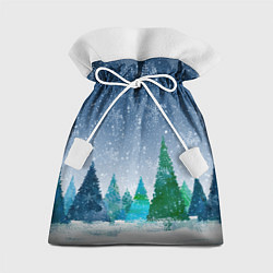 Мешок для подарков Снежинки в лесу, цвет: 3D-принт