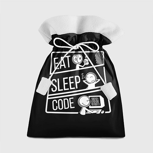 Подарочный мешок Eat, sleep, code / 3D-принт – фото 1