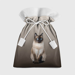 Мешок для подарков Сиамский кот голубые глаза, цвет: 3D-принт