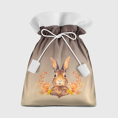 Подарочный мешок Заяц в цветочках / 3D-принт – фото 1