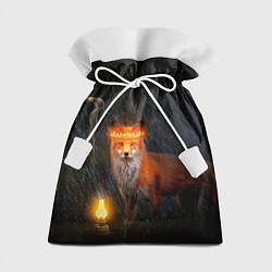 Мешок для подарков Лиса с огненной короной, цвет: 3D-принт