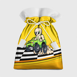 Мешок для подарков Мультяшный гонщик на джипе, цвет: 3D-принт