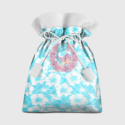 Мешок для подарков Русалочка и цветы, цвет: 3D-принт