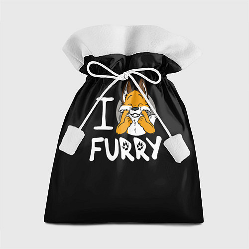 Подарочный мешок I love furry / 3D-принт – фото 1