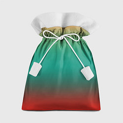 Мешок для подарков Красно-бирюзовый градиент, цвет: 3D-принт