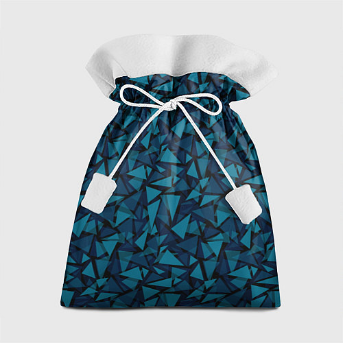 Подарочный мешок Синий полигональный паттерн / 3D-принт – фото 1