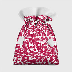 Мешок для подарков Бело-красный цветочный, цвет: 3D-принт