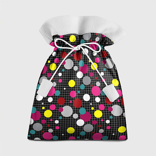 Подарочный мешок Разноцветный горох на черном / 3D-принт – фото 1