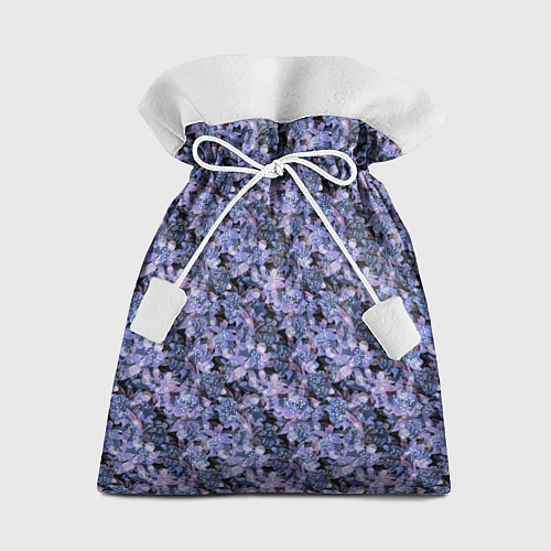 Подарочный мешок Сине-фиолетовый цветочный узор / 3D-принт – фото 1