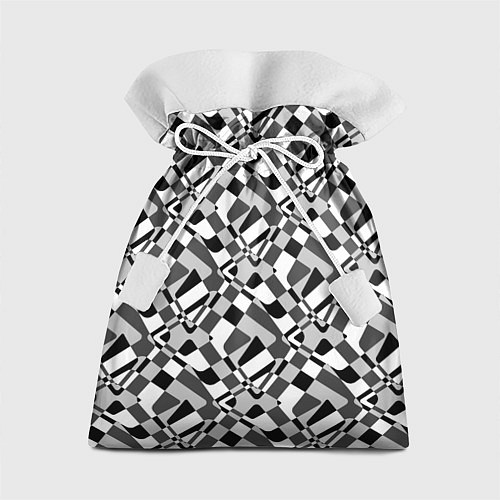 Подарочный мешок Черно-белый абстрактный узор / 3D-принт – фото 1