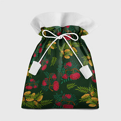 Мешок для подарков Ветки рябины и облепихи, цвет: 3D-принт