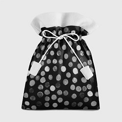 Мешок для подарков Кружочки на черном фоне, цвет: 3D-принт