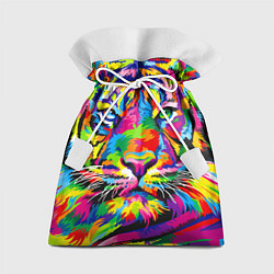 Мешок для подарков Тигр в стиле поп-арт, цвет: 3D-принт