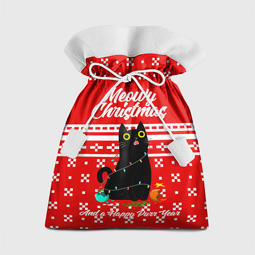 Подарочный мешок MEOW CHRISTMAS / 3D-принт – фото 1
